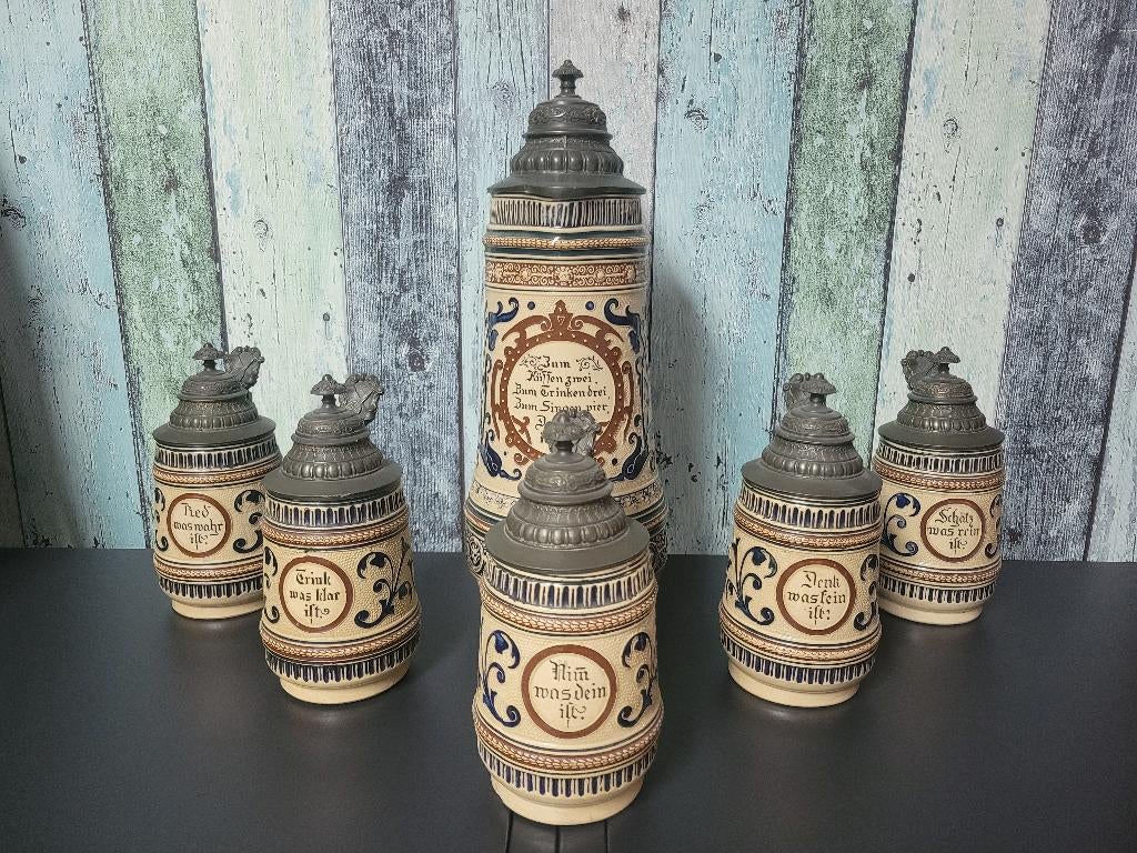 Set antieke bierpullen, Antiek en Kunst, Ophalen of Verzenden