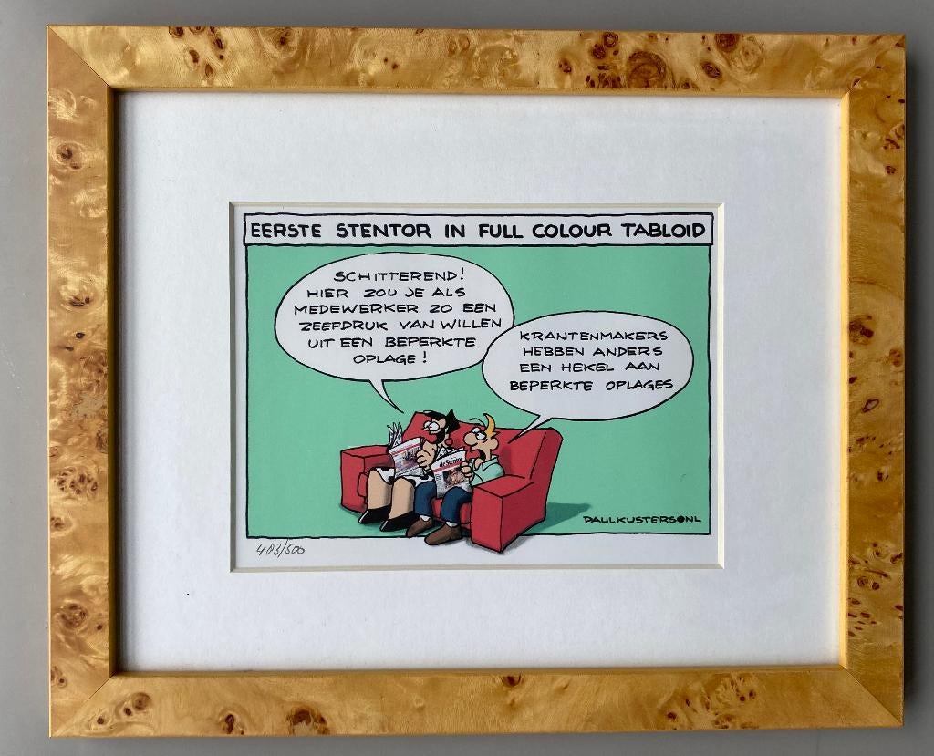 Gelimiteerde zeefdruk van de strip tekenaar Paul Kusters, Ophalen of Verzenden