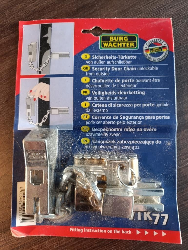 Deurketting, Doe-het-zelf en Verbouw, Hang- en Sluitwerk, Ophalen of Verzenden, Nieuw, Slot