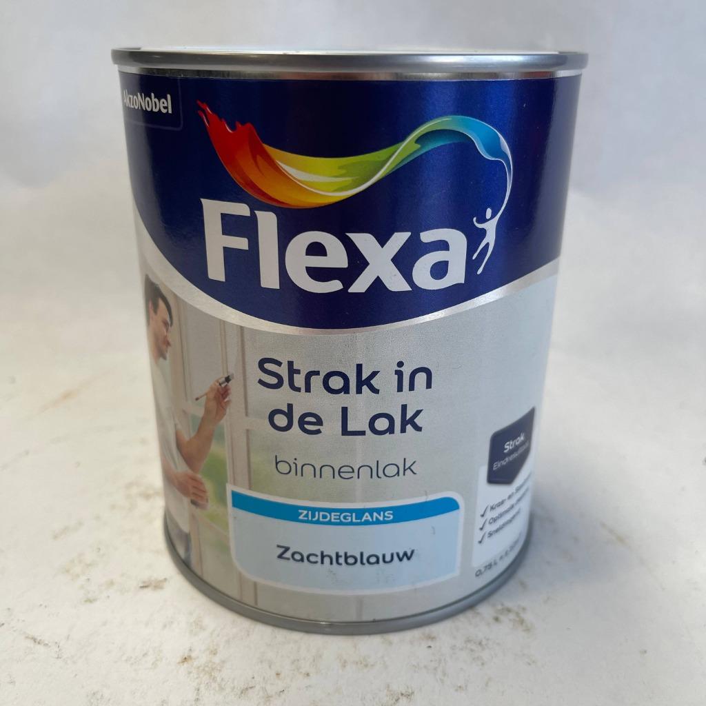 Flexa Strak in de Lak Verf Zachtblauw Blauw Zijdeglans 750ml, Doe-het-zelf en Verbouw, Flexa, Flexa, Blauw, Nieuw