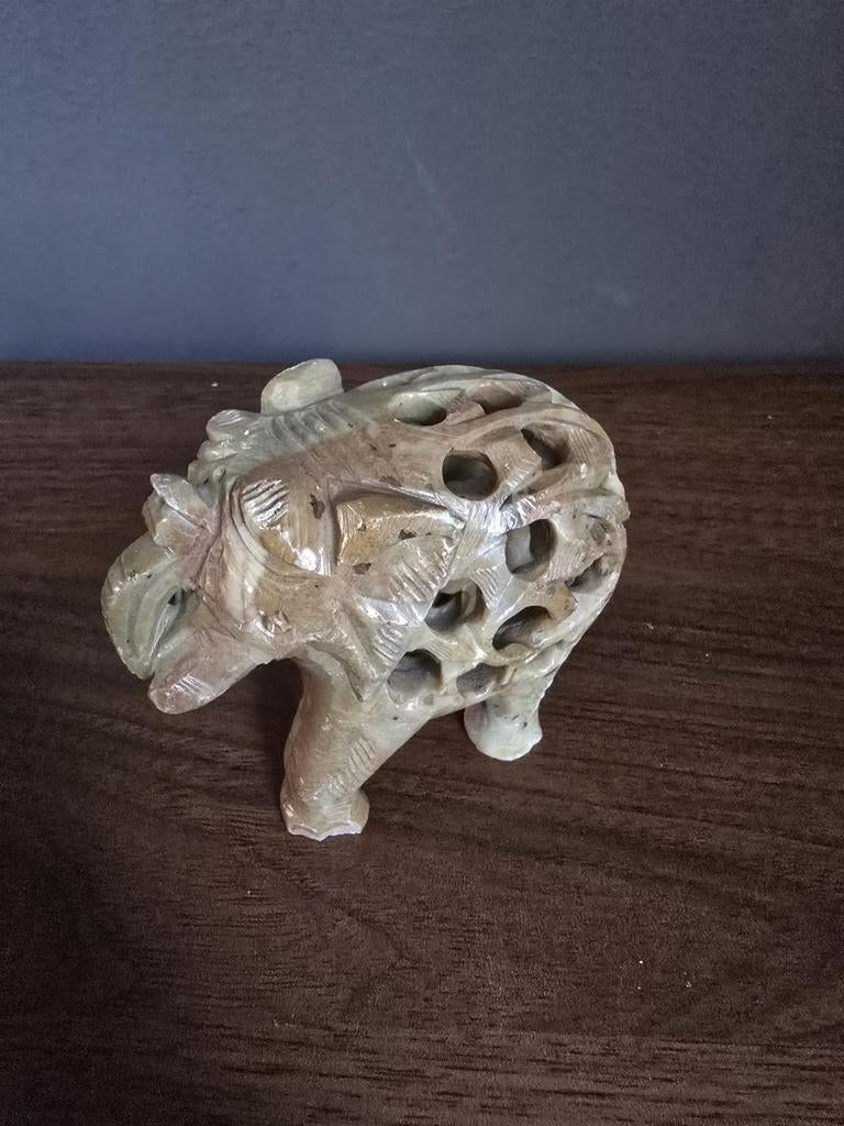 Mooie stenen olifant in goede staat, Antiek en Kunst, Ophalen of Verzenden