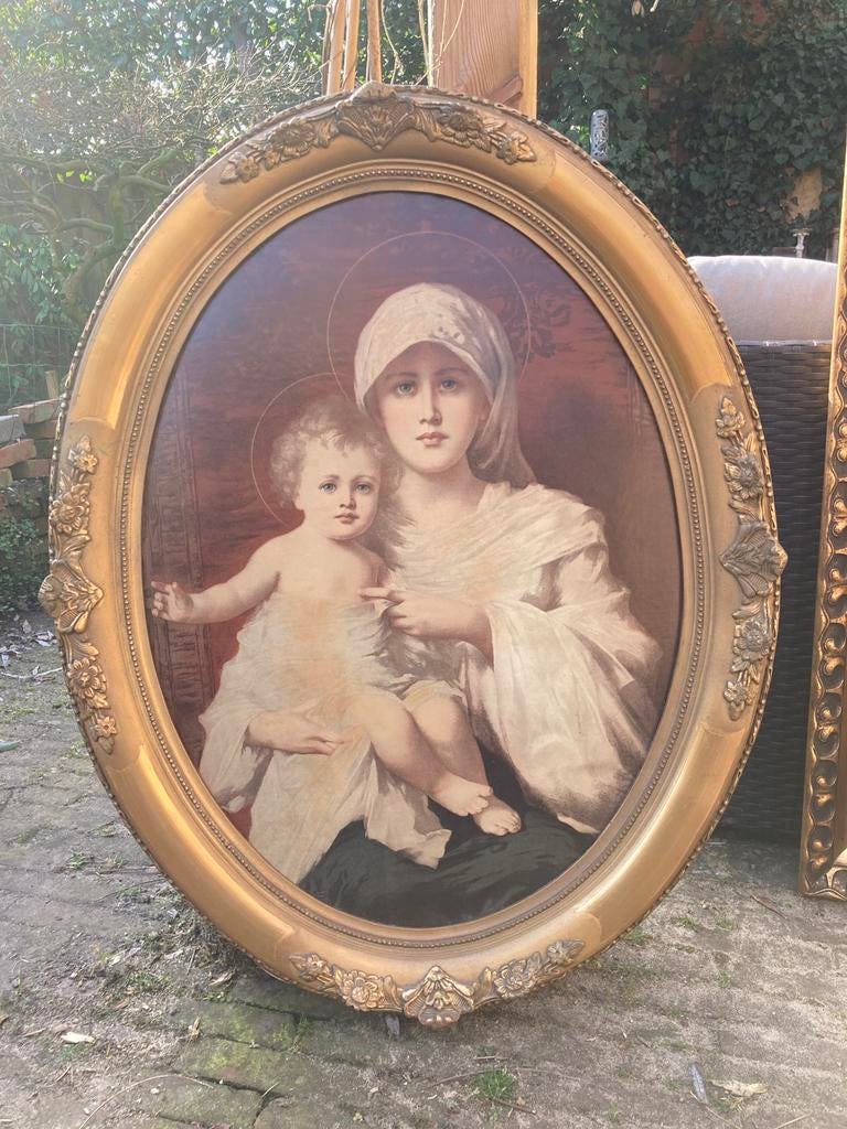 Brocante lijst goud ovaal, Antiek en Kunst, Curiosa en Brocante, Ophalen of Verzenden