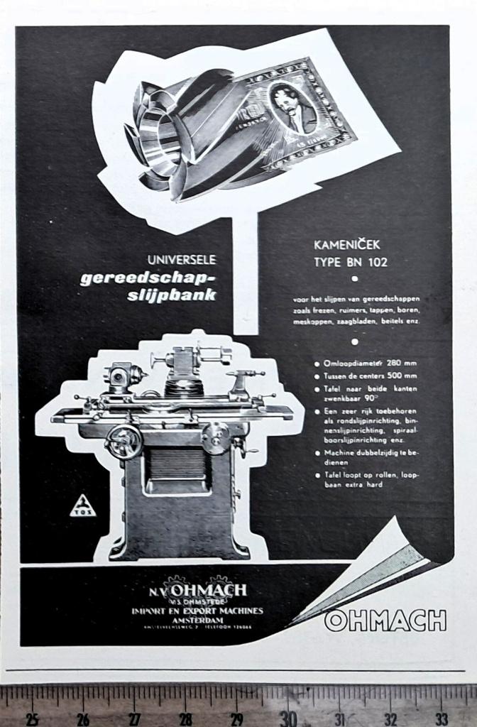 Amsterdam 1957; advertentie Ohmach gereedschapsbank, Verzenden, 1940 tot 1960, Gebruikt, Overige onderwerpen