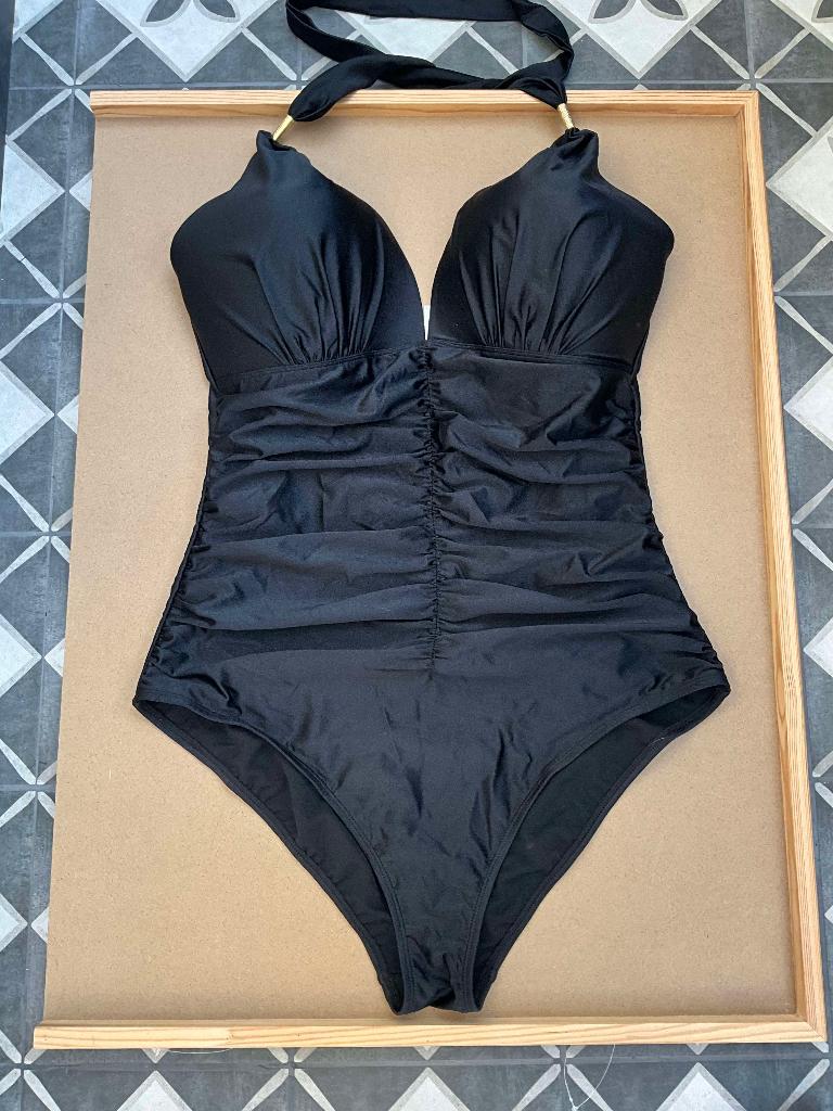 BEACHWAVE corrigerend halter badpak kl Zwart Maat 42, BEACHWAVE corrigerend halter badpak kl Zwart Maat 42, Zwart, Nieuw, Badpak