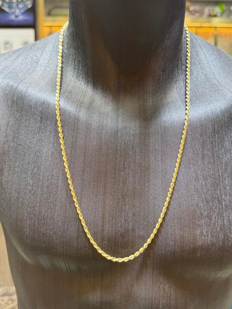 14KT Goud - 22.0 Gram - Ketting - ROPE - Gedraaide Ketting, Ophalen, Nieuw, Goud, Goud