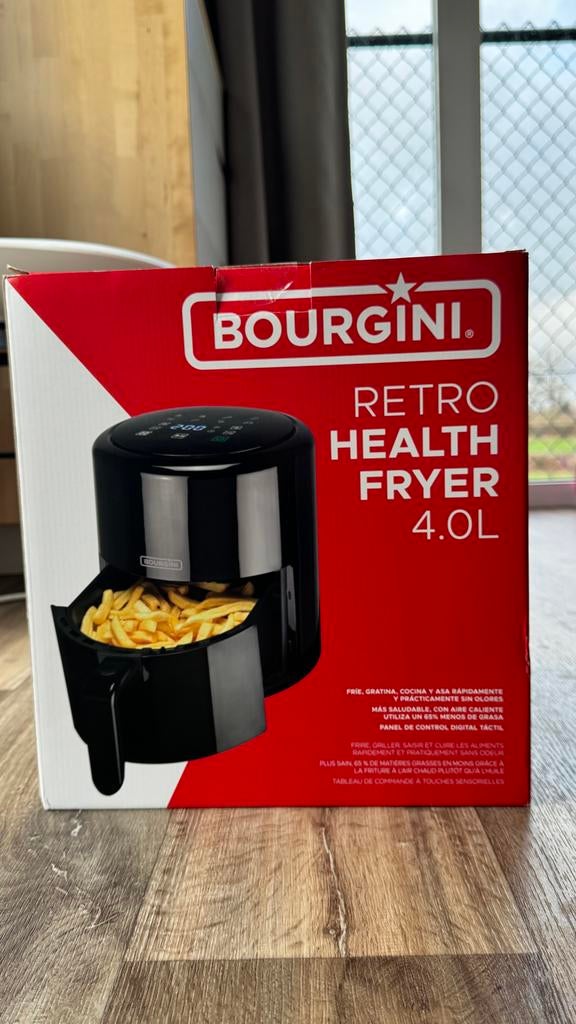 Nieuwe Bourgini Retro Health Fryer 4.0L, Witgoed en Apparatuur, Airfryers, Ophalen of Verzenden, Nieuw, Airfryer, 1000 t/m 1499 gram