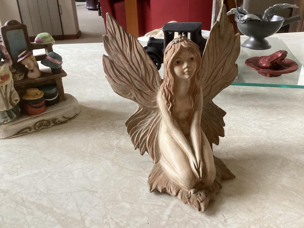 Engel naakt biscuit porselein // hoog 17 cm, Verzamelen, Ophalen of Verzenden, Zo goed als nieuw