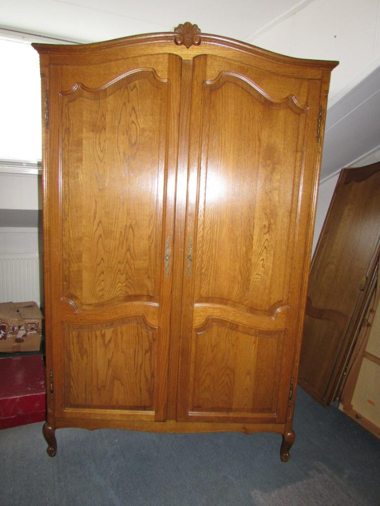 antieke eiken linnenkast hang en leg queen anne stijl 350,00, Ophalen, Met deur(en), Barok queen anne stijl, 100 tot 150 cm