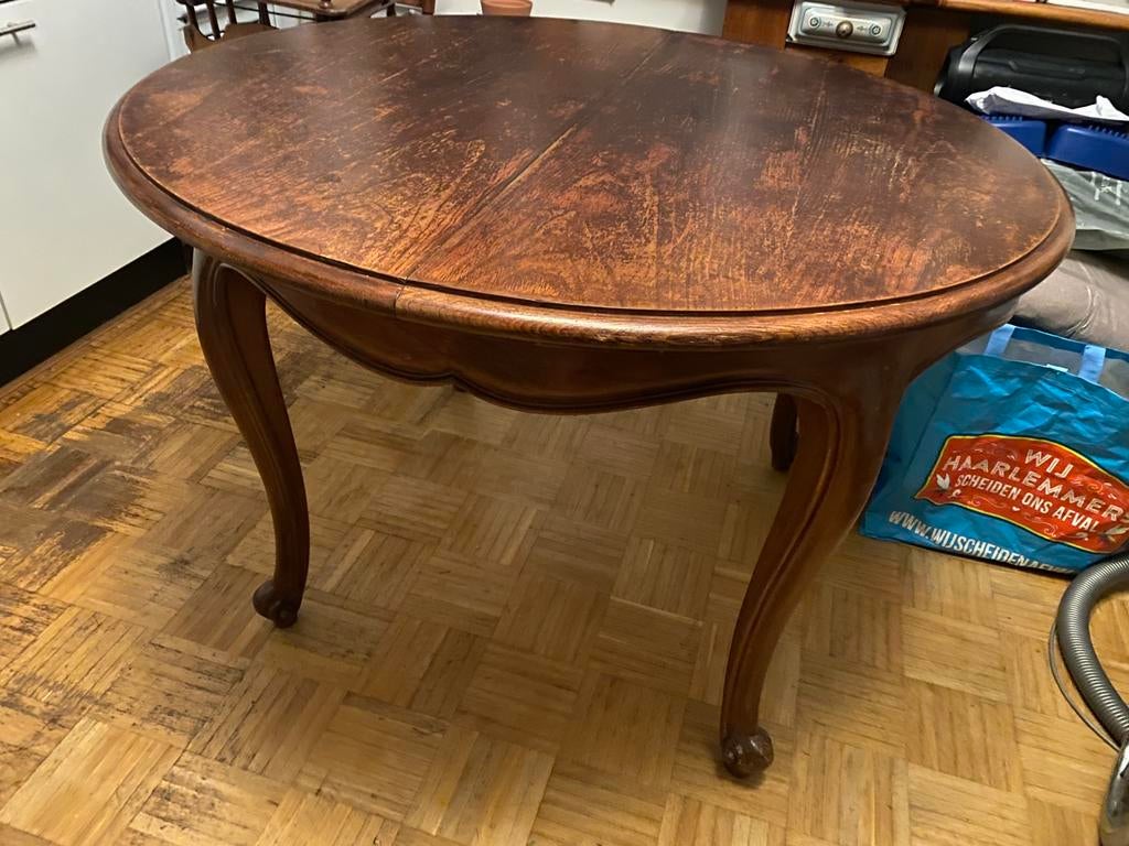 Ronde eettafel in biedermeier stijl (120 x 77), Ophalen of Verzenden, Vier personen, Rond, 100 tot 150 cm