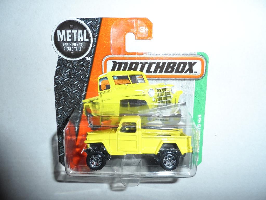 Matchbox - Jeep Willys 4x4 (geel) 1:64, Ophalen of Verzenden, Nieuw, Auto