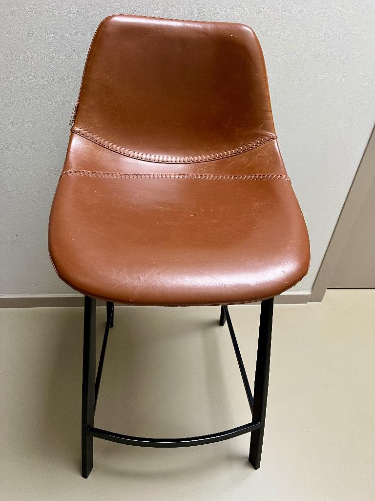 Dutchbone Franky Barkruk Bruin/Cognac, Ophalen, Gebruikt, 60 tot 90 cm, 1 kruk