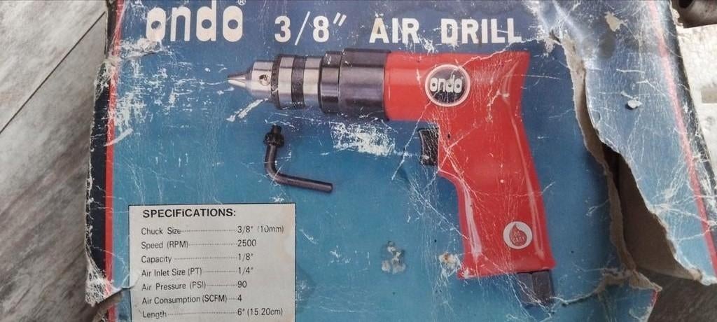 Ondo Air Dril Lucht Boor 3/8 

Pneumatische boormachine, Ophalen of Verzenden, Gebruikt, Minder dan 400 watt, Boormachine