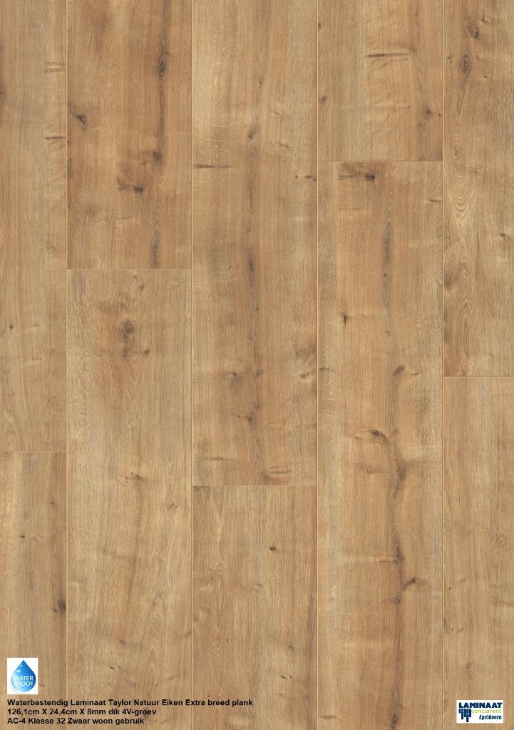 Waterbestendig XL Laminaat Taylor Oak Natural €16,95m2, Bruin, 75 m² of meer, Nieuw, Ophalen of Verzenden