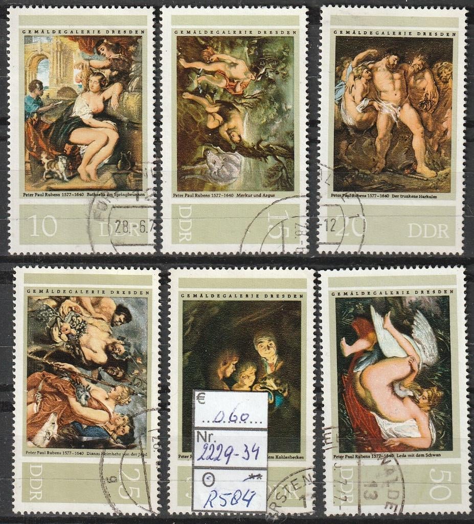 DDR Rubens Michel 2229-34 Nr.R584p, Verzenden, DDR, Gestempeld