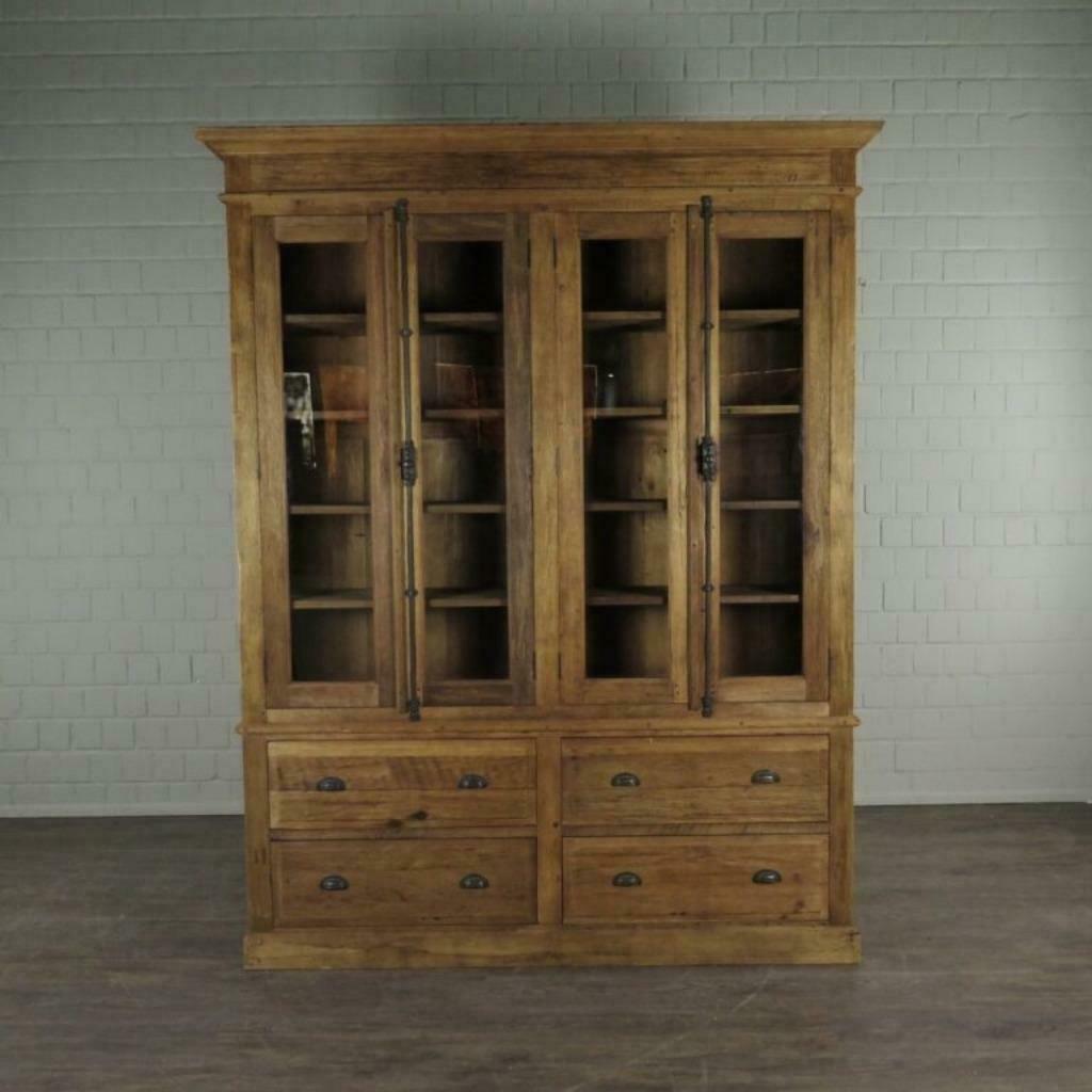 20256 Vitrine, boekenkast van Teak, 1.80 m, Ophalen of Verzenden, Nieuw, Glas, Vintage