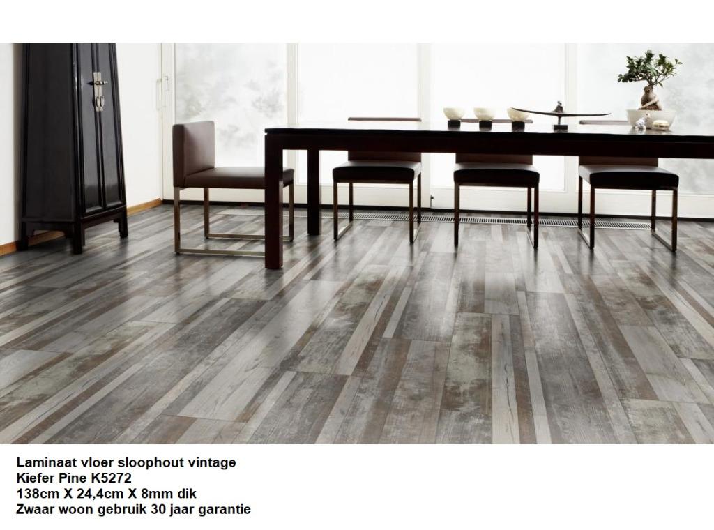 Sloophout Vintage laminaat Kiefer Pine €11,95p/m2 incl.btw, Ophalen of Verzenden, Laminaat, Laminaat vloer Sloophou vintage, 75 m² of meer