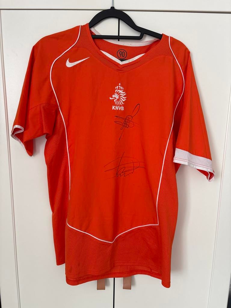 Gesigneerd Nederlands Elftal Shirt, Ophalen of Verzenden, Zo goed als nieuw, Maat 46 (S) of kleiner, Oranje
