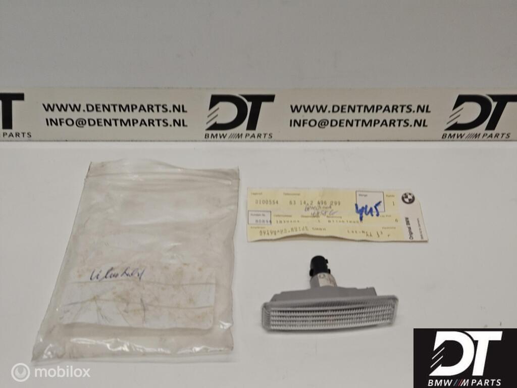 Richtingaanwijzer spatbord wit BMW 5-serie E39 63142496299, Nieuw, Ophalen of Verzenden, BMW, BMW