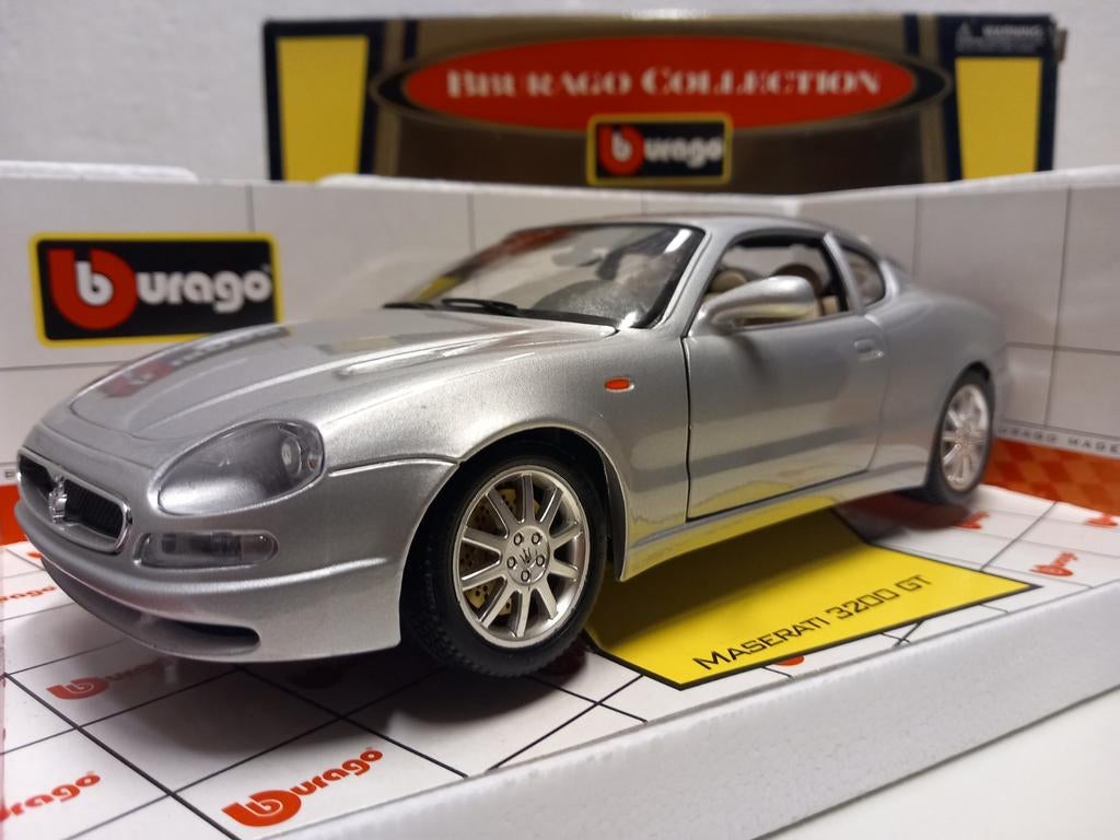 Maserati 3200 GT Coupe zilvergrijs Bburago metal 1:18 KRD, Ophalen of Verzenden, Zo goed als nieuw, Auto, Overige merken
