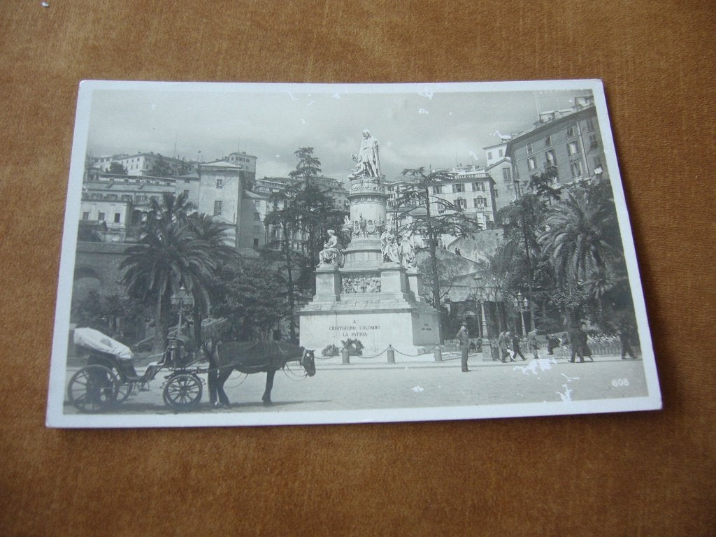 ITALIE  =  GENUA  -  COLOMBUS DENKMAL, Ophalen of Verzenden, 1940 tot 1960, Ongelopen, Italië