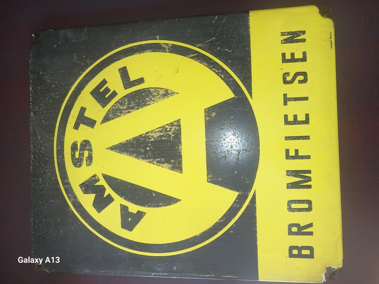 Vintage Amstel Bromfietsen reclamebord, Ophalen of Verzenden