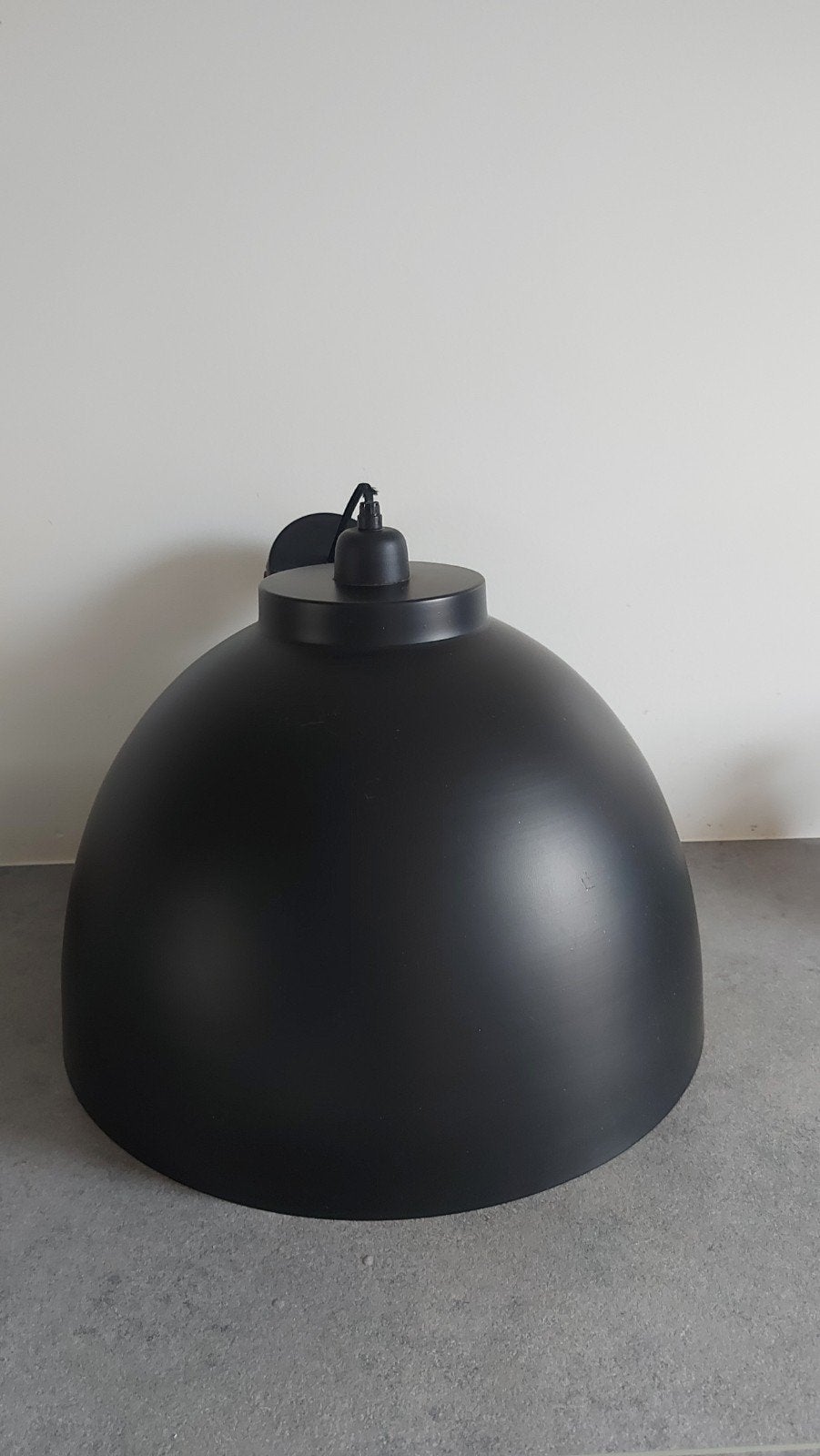 Zwarte metalen plafondlamp - diameter 45 cm, Ophalen, Gebruikt, Metaal, E27 (groot)