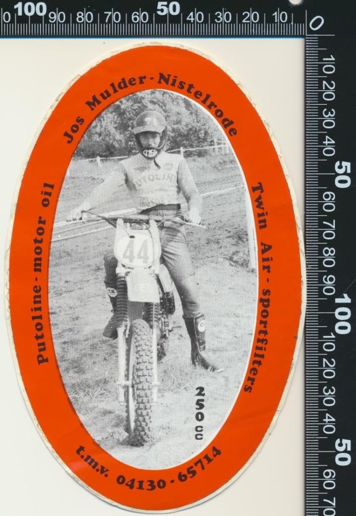 Sticker: Jos Mulder 250 CC - Nistelrode, Ophalen of Verzenden, Zo goed als nieuw, Auto of Motor