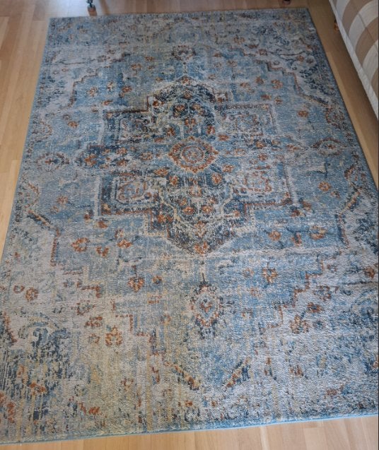 vloerkleed Ikea OVERLUND 160x235 cm, Ophalen, Blauw, 200 cm of meer, Zo goed als nieuw
