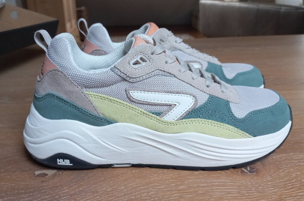 HUB sneakers leer/suède pasteltinten 38, Nieuw, Ophalen of Verzenden, Sneakers of Gympen, HUB