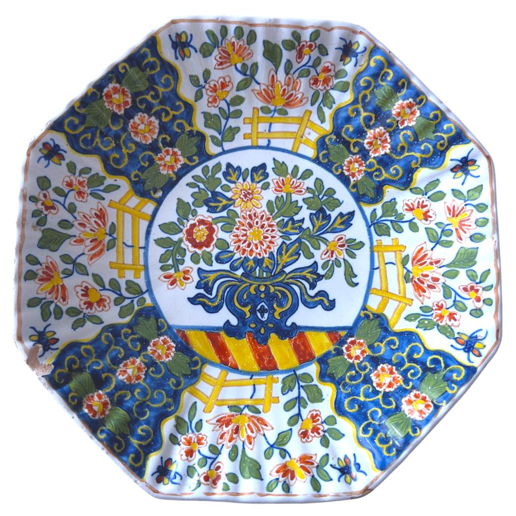 Polychroom bord – Tichelaar Makkum (einde van de 19e eeuw), Ophalen of Verzenden
