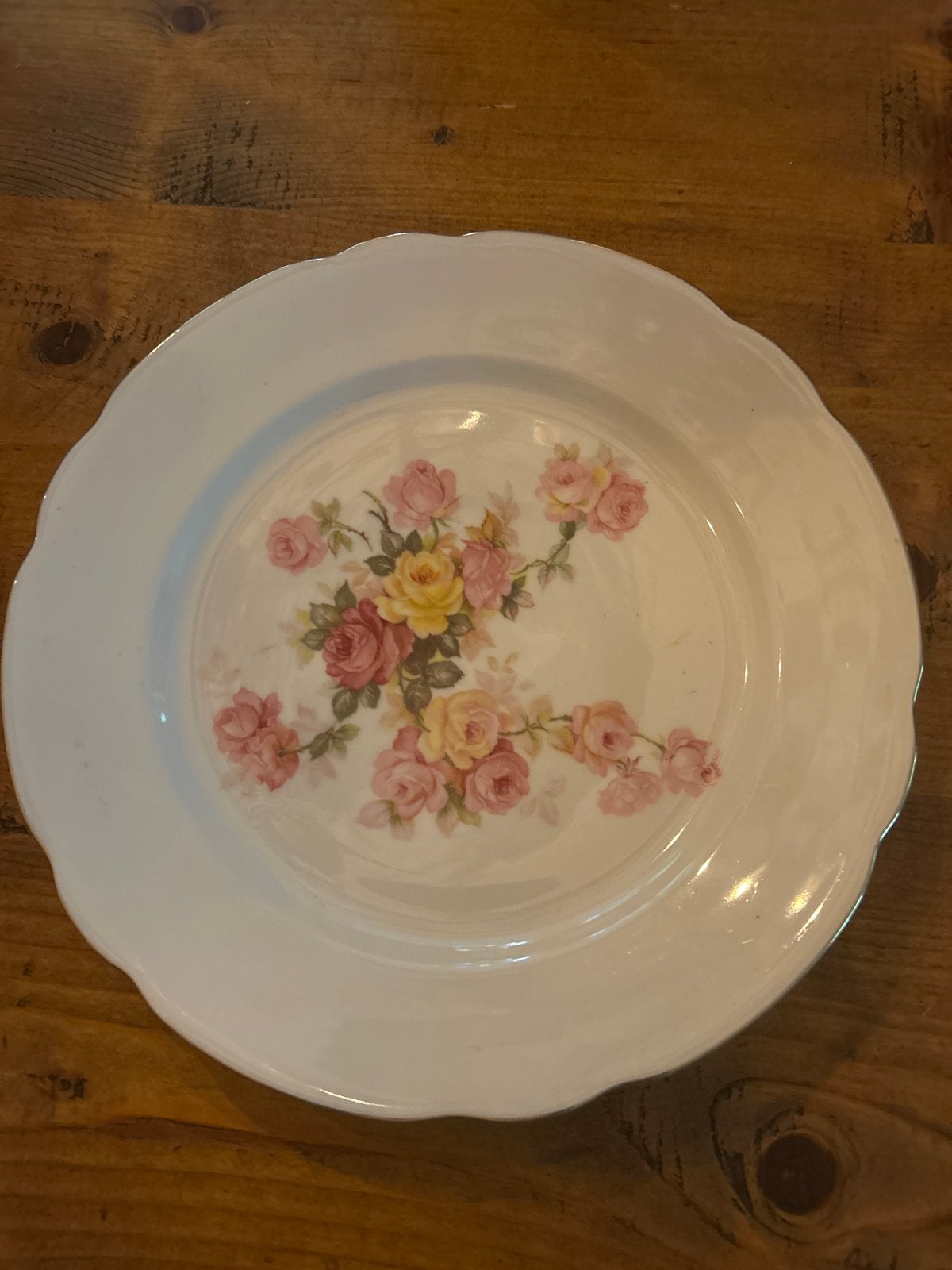 Antiek Schumann Arzberg Bavaria bord met rozen, Antiek en Kunst, Ophalen of Verzenden