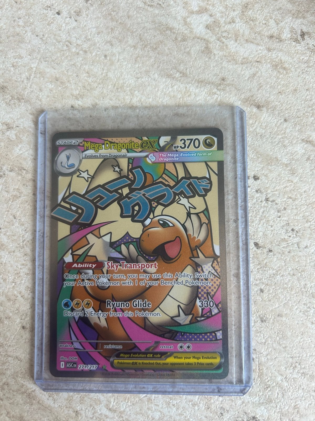 Mega Dragonite EX Pokémon Kaart 271/217, Hobby en Vrije tijd, Verzamelkaartspellen | Pokémon, Ophalen of Verzenden, Zo goed als nieuw