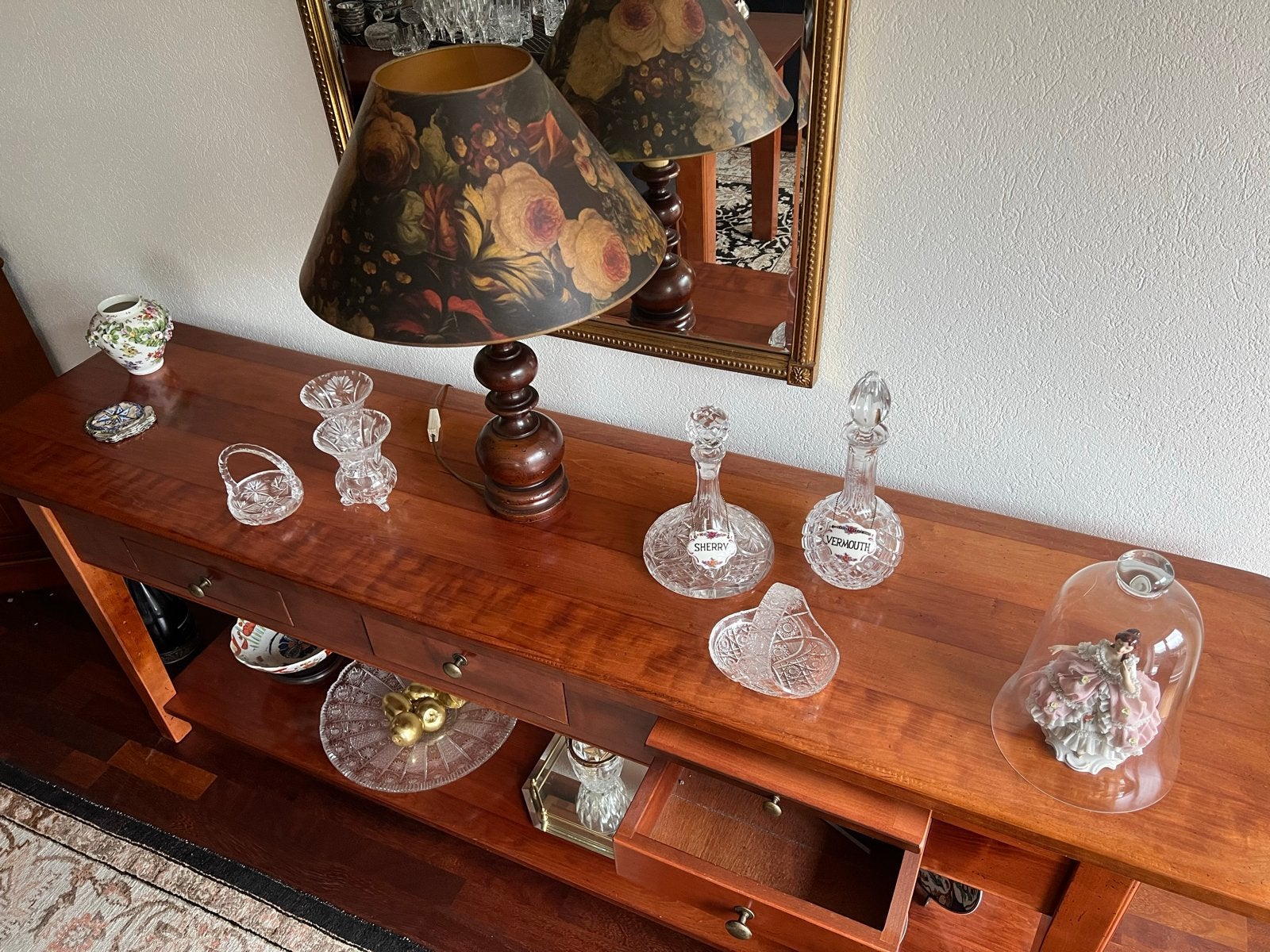 Voor deze royale kersenhouten sidetable 200 x50 cm), Antiek en Kunst, Ophalen