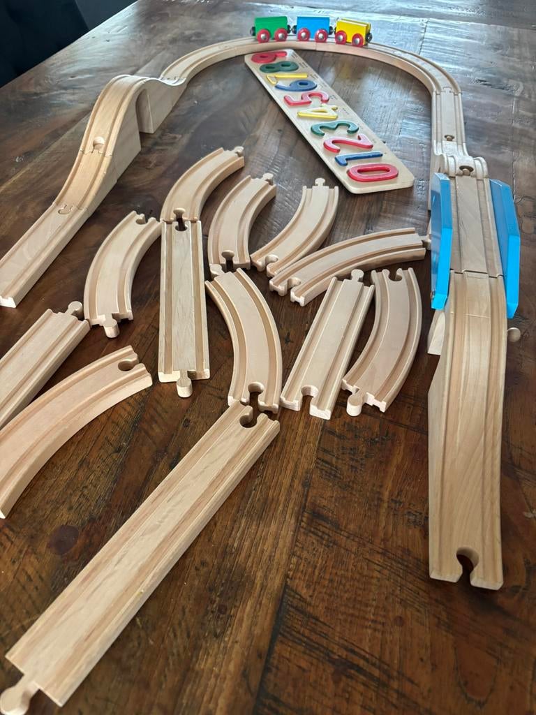 Treinrails met 3 treintjes, Ophalen, Gebruikt
