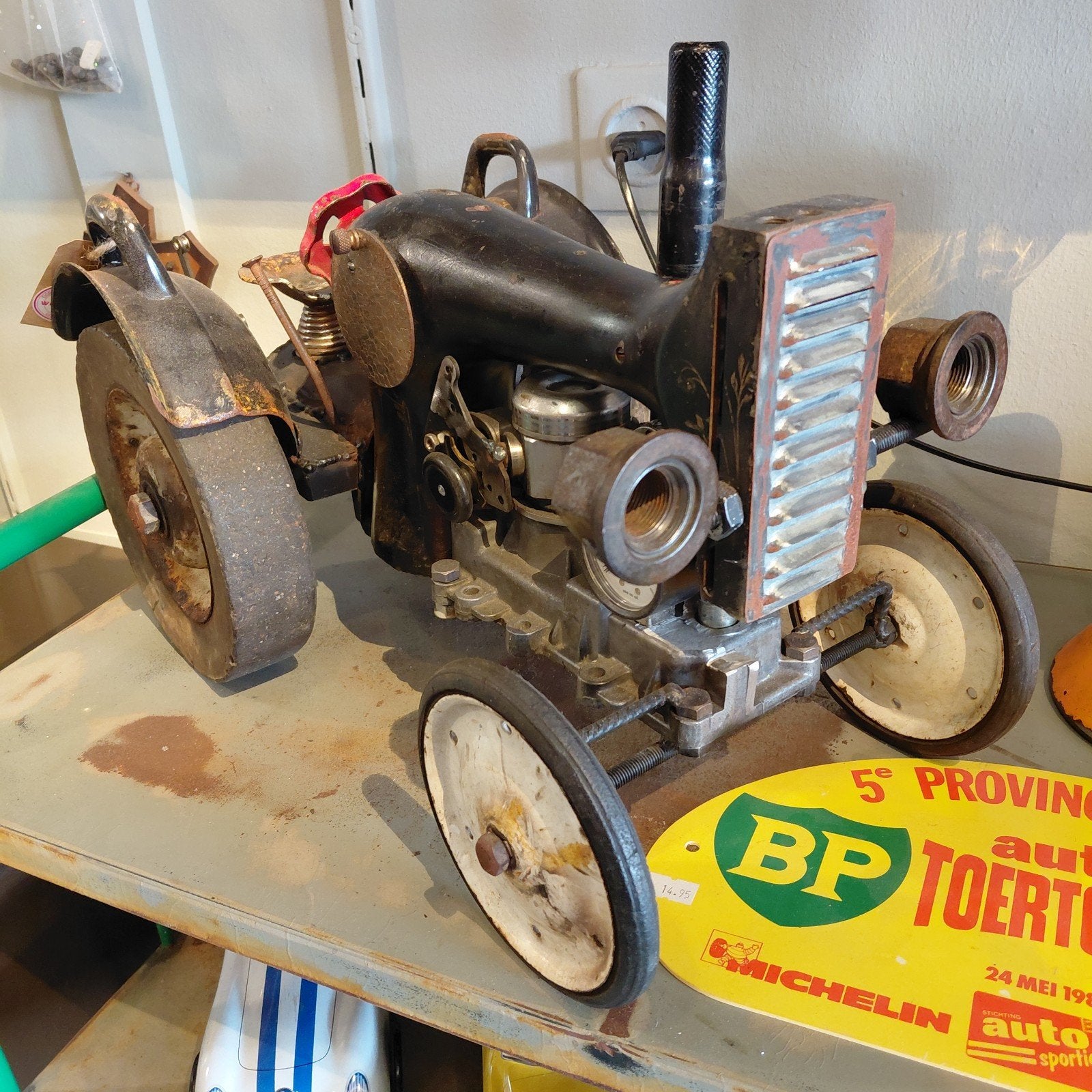 Tractor van oude naaimachine - upcycling - metal art, B, C, A, Ophalen of Verzenden