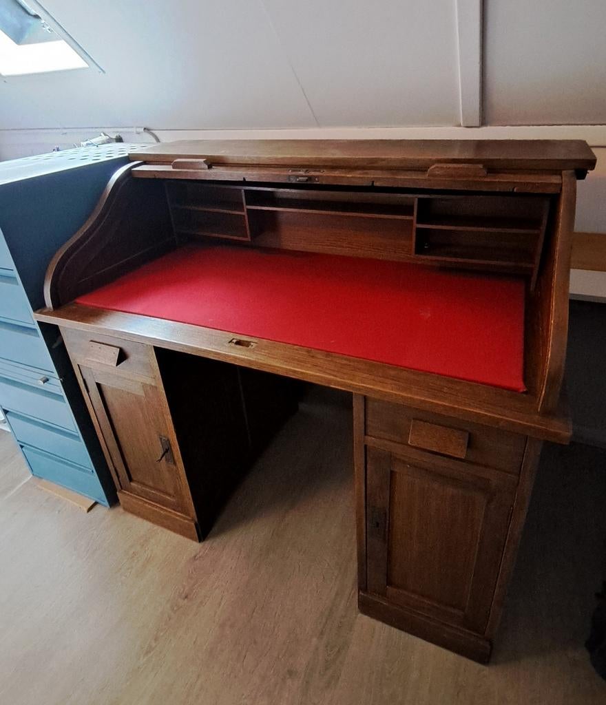 secretaire bureau met rolluik., Ophalen, Gebruikt, Antiek