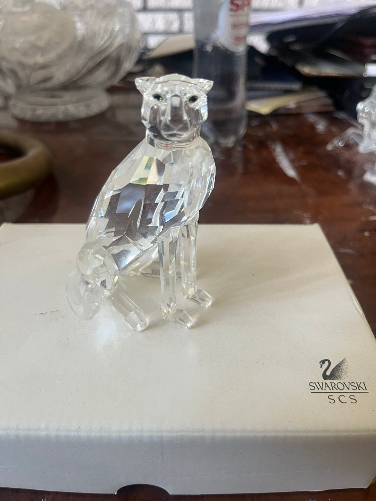 Swarovski Kristal Panter/Cheeta met originele doos, Ophalen of Verzenden, Zo goed als nieuw, Figuurtje