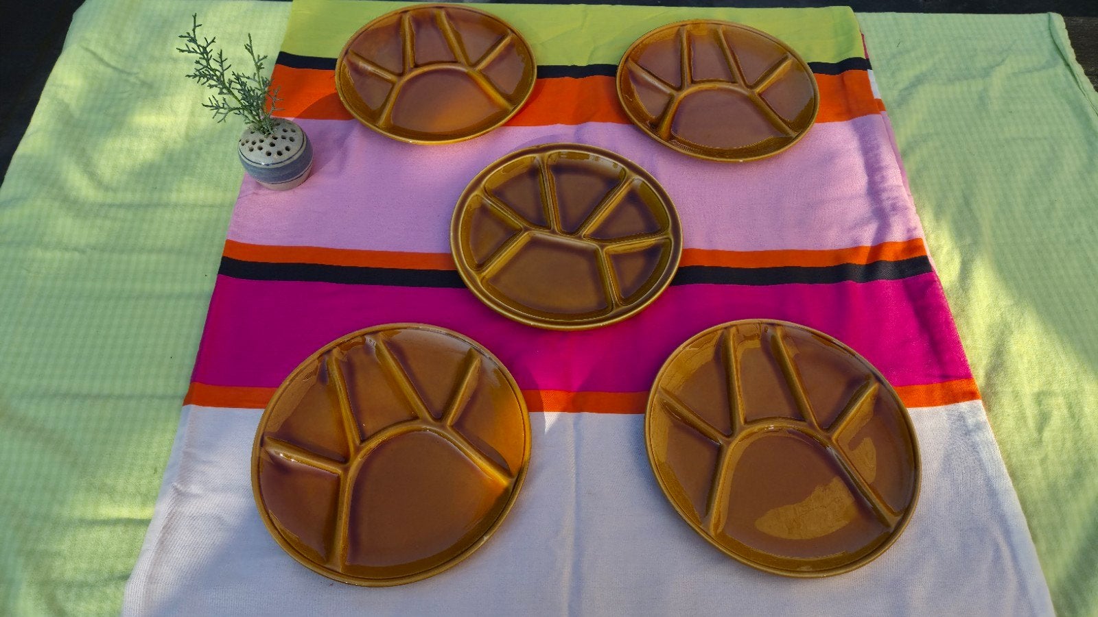 Set van 5 Vintage Gien en Niderviller Grance Borden, Ophalen of Verzenden