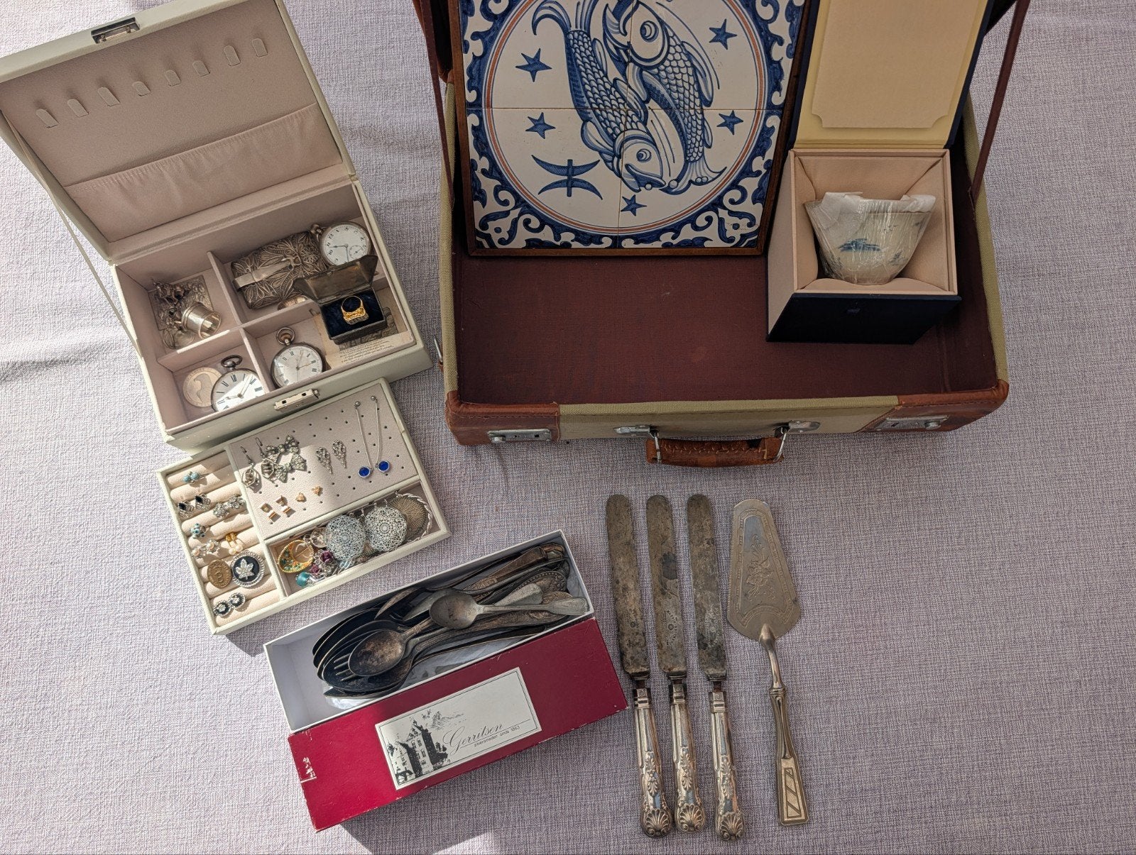 Verzameling antieke zilveren en gouden objecten, Ophalen of Verzenden, Goud