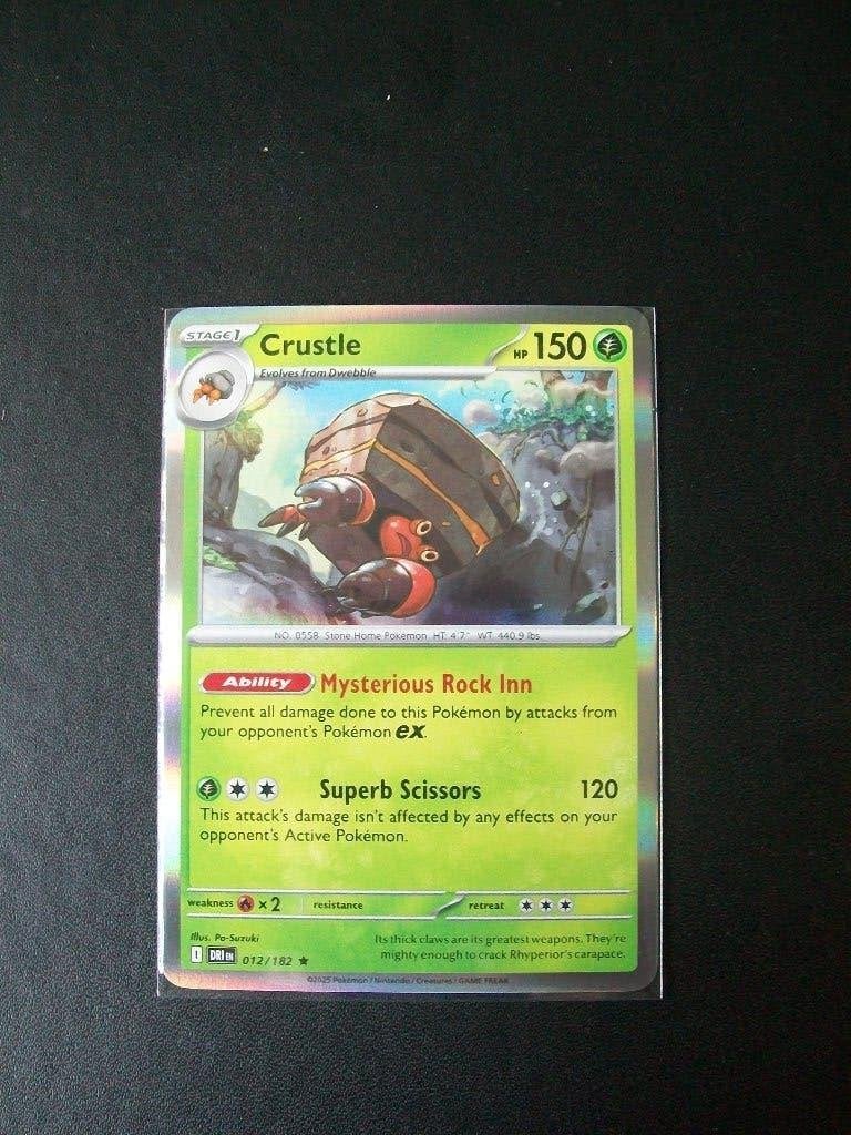 4483. Nieuwe Pokemon Kaart holo rare CRUSTLE HP150 (012/182), Verzenden, Nieuw, Losse kaart, Foil