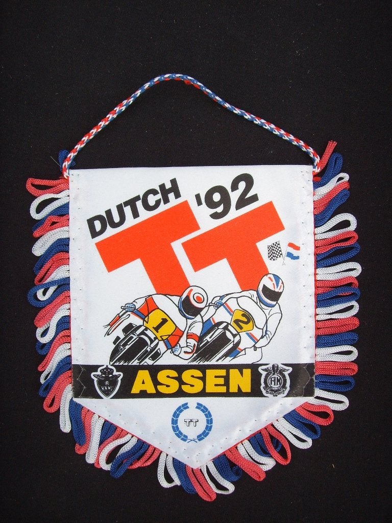 TT Assen 1992 motorwegrace vaantje,, Verzenden, Zo goed als nieuw, Gebruiksvoorwerp