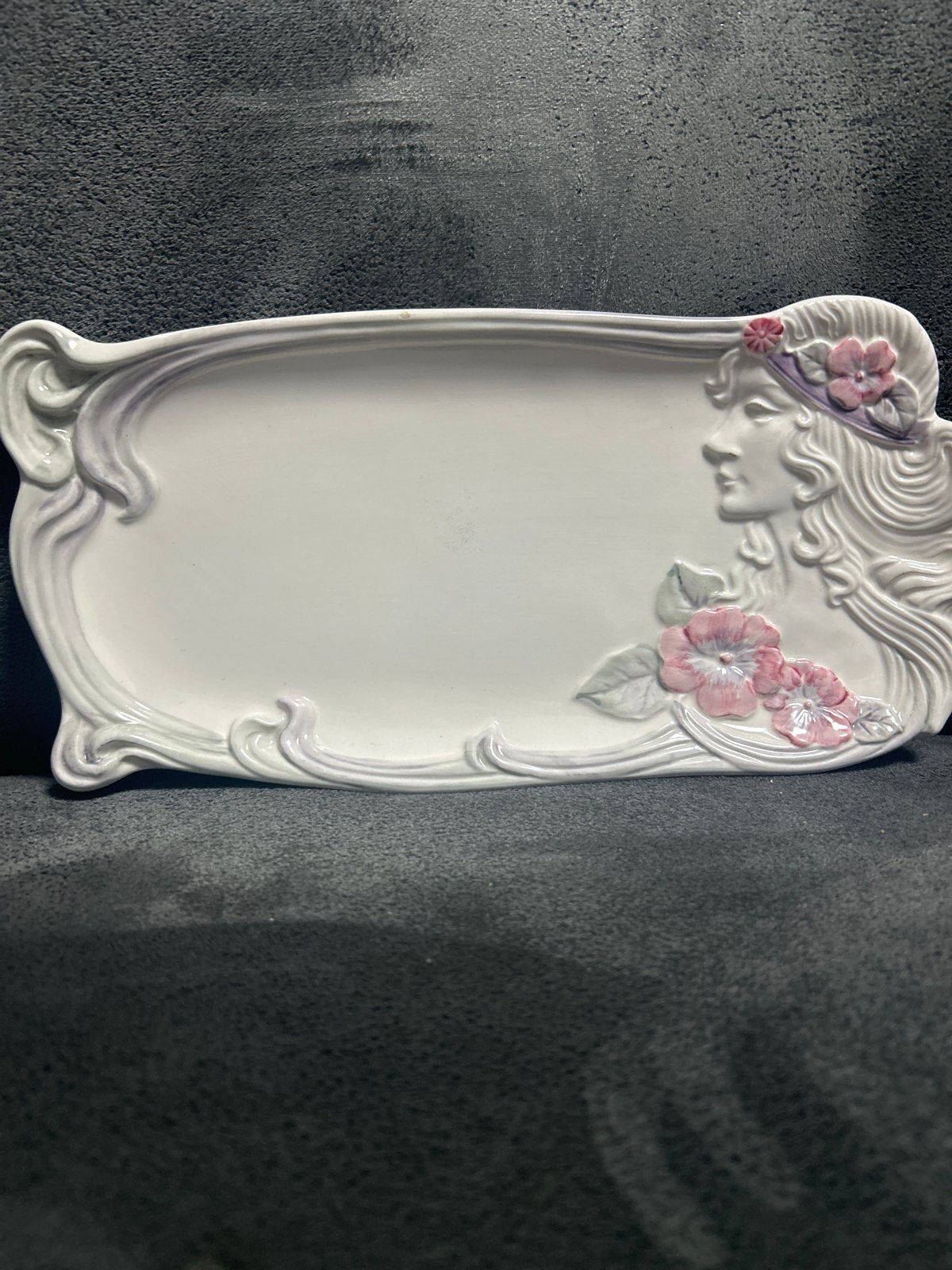 Belle Epoque Serveerschaal - Art Nouveau Dame, Ophalen of Verzenden