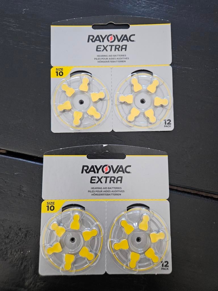 Rayovac Extra gehoorapparaat batterijen, maat 10 (2x6 stuks), Ophalen of Verzenden, Nieuw