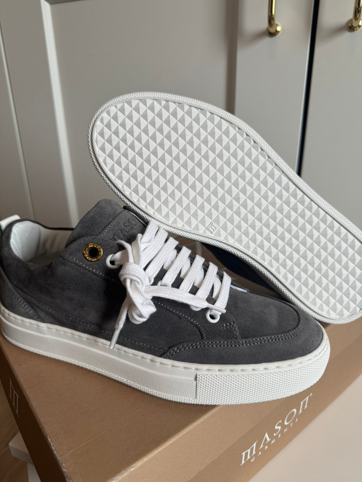 Mason Garments Tia Low Sneakers – Suède Grijs – Maat 38, Nieuw, Ophalen of Verzenden, Sneakers of Gympen, Grijs