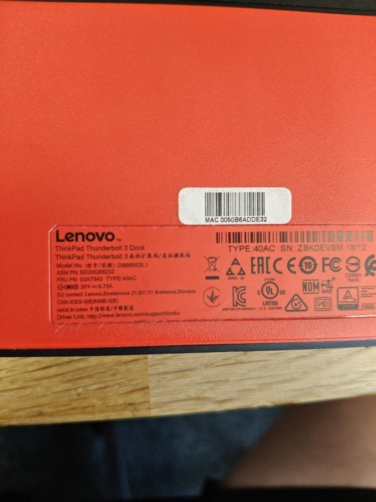 Lenovo ThinkPad Thunderbolt 3 / Thunderbolt 4 dockingstation, Lenovo ThinkPad, Ophalen of Verzenden, Zo goed als nieuw, Docking station