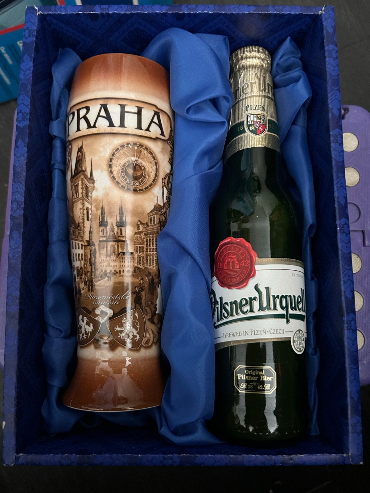 Pilsner Urquell cadeaupakket: glas en fles, Ophalen of Verzenden, Nieuw, Glas of Glazen, Overige merken