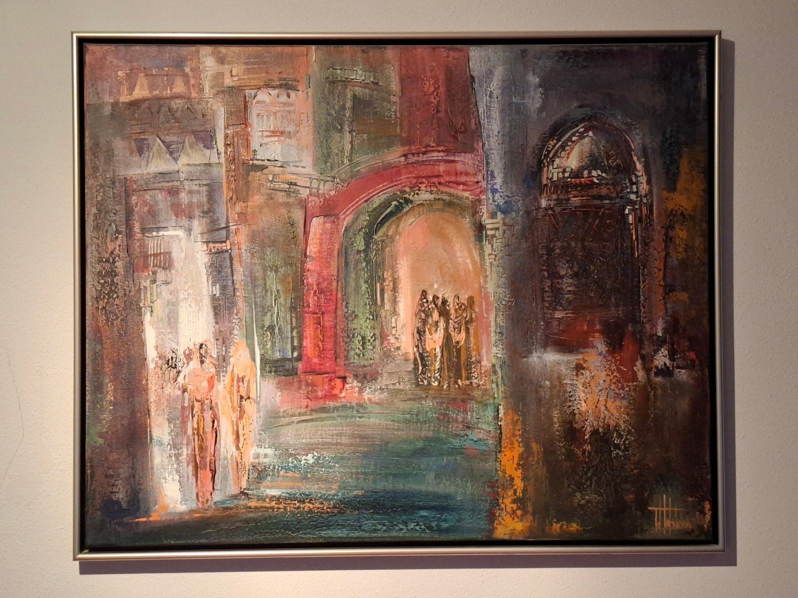 Toos van Holstein - Jaipur Market (Olieverf, 80x100cm), Ophalen, Echtheidscertificaat, Olieverf, Figuren