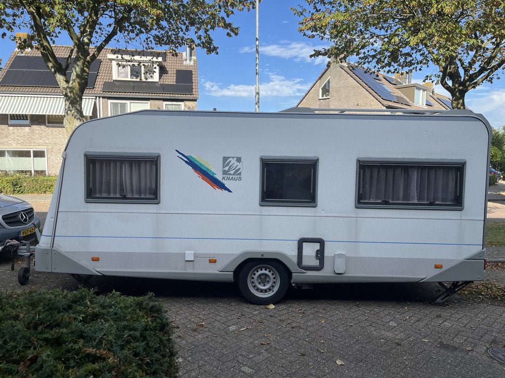 Knaus Eurostar 510 TF goed onderhouden 1994 compleet, Caravans en Kamperen, Dwarsbed, Treinzit, Particulier, Fietsenrek
