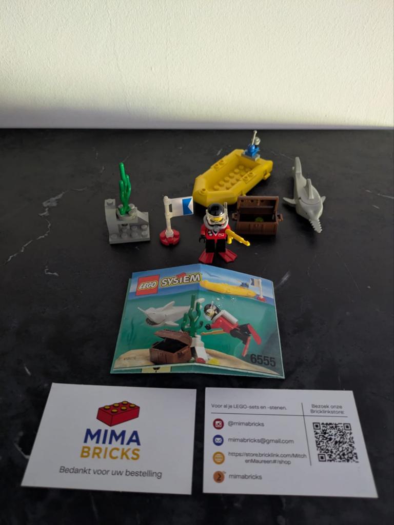 Lego System 6555 - Duiker met boot en schatkist, Gebruikt, Overige thema's, Lego, Aastvej 1, 7190 Billund, Denmark