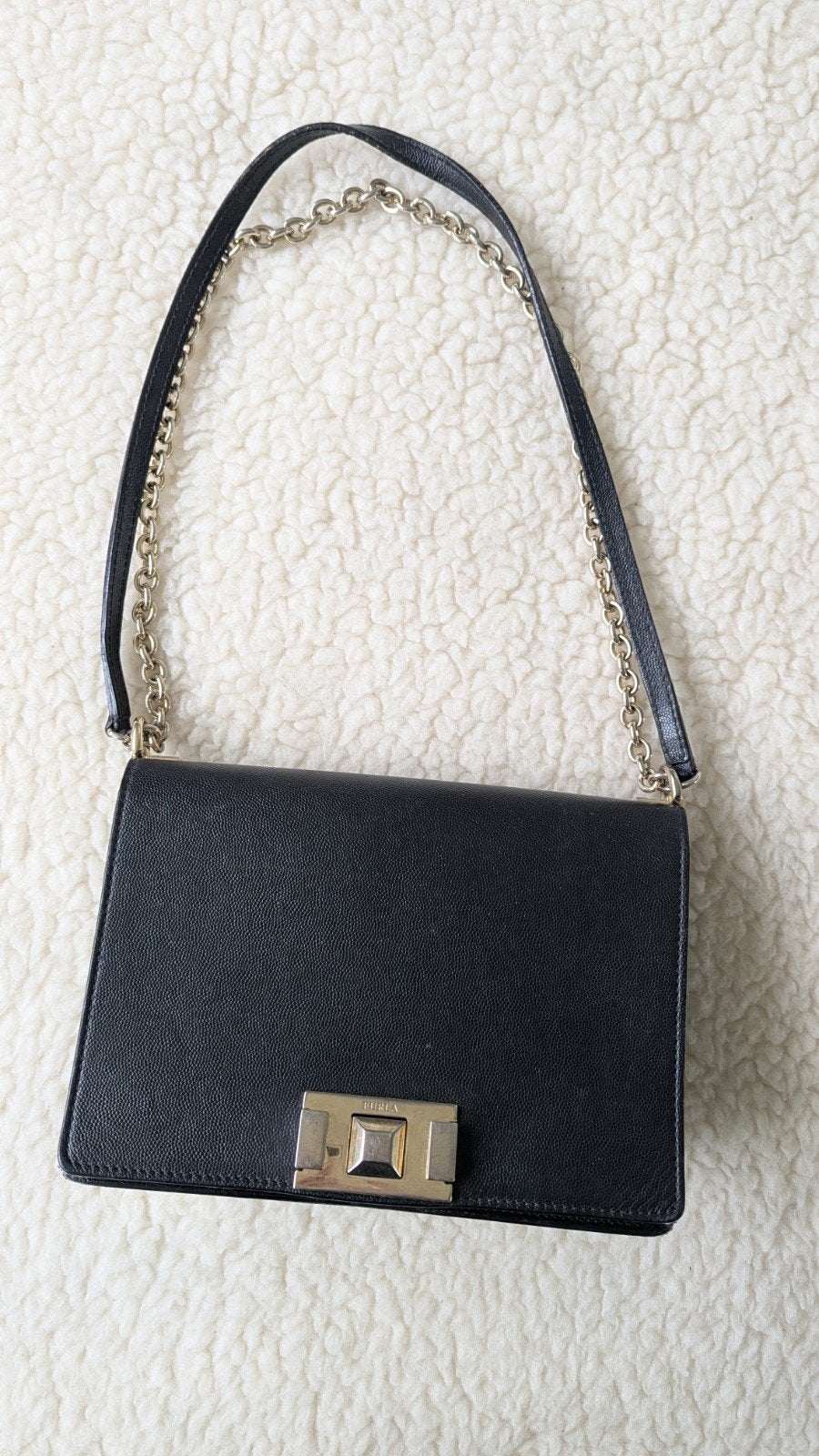 Furla tas zwart 25x17 cm, Ophalen of Verzenden, Gebruikt, Zwart, Handtas